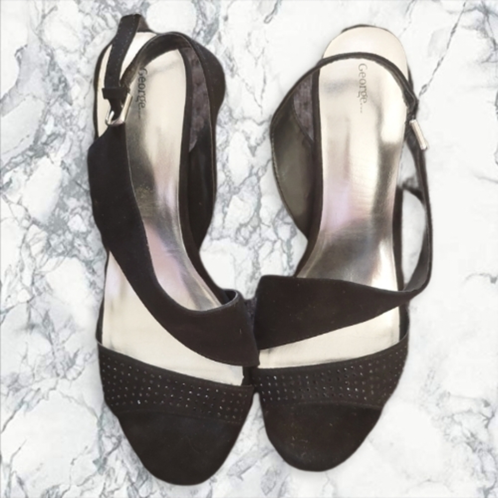 George Elegant Black Comfy Heels
